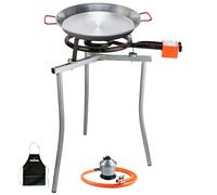Bricolemar Paellero a Gas 35 cm + Kit Completo (Paellera 40 cm + Soporte Universal + Regulador + Manguera + Delantal)