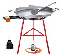 Bricolemar Paellero a Gas 70 cm + Kit Completo (Paellera 90 cm + Patas Reforzadas + Regulador + Manguera + Espumadera + Delantal)