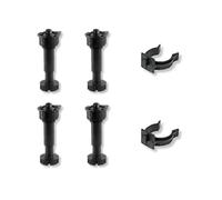 bricoleva.it Juego de 4 patas ajustables de encastre negras para zócalo de cocina - Patas de plástico con clip de fijación para muebles de cocina - Altura 12 cm y ajuste de 2 cm