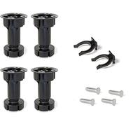 bricoleva.it Juego de 4 patas ajustables negras para zócalo de cocina - Pies de plástico con clips de fijación para muebles de cocina - Altura 15 cm y ajuste de 2 cm …