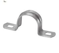 BricoLoco Abrazadera Grapa puente omega simple 2 pies para cable, tubo, manguera. Sujeción rápida y sencilla. Metálica con perforación para la fijación con tornillos. (10, D-75)