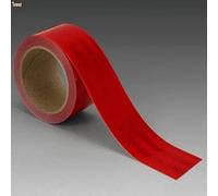 BricoLoco.com 3 M cinta reflectante adhesiva homologada V23 para camiones, moto, bicicleta. Ancho 51 mm. Roja, amarilla o blanca. Banda señalización, advertencia. (50 mts. x 51 mm. ROJA)