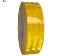 BricoLoco.com 3 M cinta reflectante adhesiva homologada V23 para camiones, moto, bicicleta. Ancho 51 mm. Roja, amarilla o blanca. Banda señalización, advertencia. (1 mt. x 51 mm. AMARILLA)