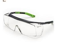 BricoLoco.com Gafas protección trabajo. Cubregafas seguridad protectoras para gafa graduadas. Cubre gafas antivaho y antiempañamiento. Antirayadura y antiarañazos (Lente clara)