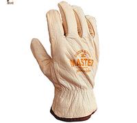 BricoLoco.com Guante trabajo piel cuero flor vacuno natural. 2 pares. Talla 9. Jardín, jardinería, construcción, conductor. CE CAT II. ¡¡¡RIESGOS MECÁNICOS Y TÉRMICOS!!! (2, Talla 9)