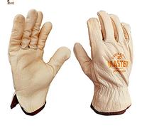 BricoLoco.com Guante trabajo piel cuero flor vacuno natural. 6 pares. Talla 11. Jardín, jardinería, construcción, conductor. CE CAT II. ¡¡¡RIESGOS MECÁNICOS Y TÉRMICOS!!! (6, Talla 11)