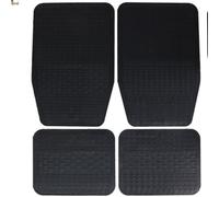 BricoLoco.com Juego Universal Alfombrillas Coche Goma. Dos alfombras Delanteras y Dos traseras. Protege la tapicería del Coche y Ahorra Tiempo de Limpieza con Aspirador