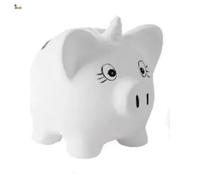 BricoLoco.com Kit Set Juego Manualidades. Hucha cerámica para Pintar. Figura decoración. Personaliza tu Hucha. Kit Pintura cerámica (Cerdito)