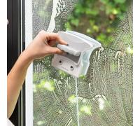BricoLoco.com Limpiacristales Magnético de Doble Cara con Cuerda de Seguridad - Limpiador de Ventanas Fácil y Rápido | para Vidrios hasta 8 mm, con Esponjas y Gomas Reutilizables