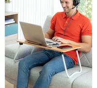 BricoLoco.com Mesa Auxiliar Plegable, para sofá, Cama, sillón. Bandeja Soporte Ordenador portátil, Tablet, Libros, móvil. para Comer, desayunar, Leer, Escribir. Multifunción. (1)