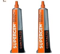 BricoLoco.com Pack 2 tubos Pegamento de contacto Supergen extrafuerte. Profesional. Madera, calzado, caucho, corcho. Uniones resistentes y duraderas. Bricolaje y reparación. (2, 40 ml.)