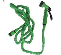 BricoLoco.com PACK 2 uds. Manguera jardín 7,5 metros extensible. Pistola riego multifunción 7 chorros. Retráctil auto enrollable. Conexiones rápidas. Bloqueo de gatillo (Extensible 7,5 mts., 2)