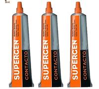BricoLoco.com Pack 3 tubos Pegamento de contacto Supergen extrafuerte. Profesional. Madera, calzado, caucho, corcho. Uniones resistentes y duraderas. Bricolaje y reparación. (3, 40 ml.)
