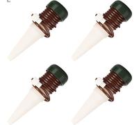 BricoLoco.com Pack 4 Conos de riego de cerámica para regar plantas y macetas en vacaciones. Regador automático por goteo a demanda. Estaca cerámica con sonda para autorriego (Pack 4 uds)