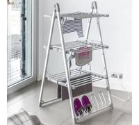 BricoLoco.com Tendedero Vertical eléctrico Plegable bajo Consumo. Evita secar tu Ropa en el radiador. Portátil. Plegado ocupa un pequeño Espacio. Tendedero secador Zapatos.