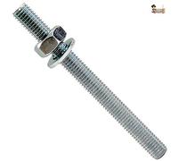 BricoLoco Espárrago varilla roscada para anclaje taco químico resina con tuerca y arandela. Acero cincado. Para instalación en pared, techo, suelo… (25, M-6X70)