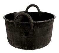 Bricoloco Espuerta Carbonera de goma caucho reciclado 30 litros. Capazo de goma con dos asas para transporte y almacenamiento del carbón -altura 260 mm y boca de 450 mm (2)