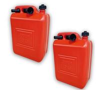 Bricoloco Garrafa para gasolina y líquidos 5, 10 o 20 litros - Fabricación Europea certificado y homologado - Tanque bidón combustibles rojo - Polietileno alta densidad (10 Litros (2 uds.))