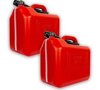 Bricoloco Garrafa para gasolina y líquidos 5, 10 o 20 litros - Fabricación Europea certificado y homologado - Tanque bidón combustibles rojo - Polietileno alta densidad (20 Litros (2 uds.))