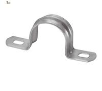 BricoLoco Grapa puente omega simple 2 pies inoxidable. Abrazadera cable, tubo, manguera. Sujeción rápida y sencilla. Metálica. Perforación para fijación con tornillos. (10, D-42)