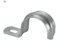 BricoLoco Grapa puente simple 1 pie. Abrazadera cable, tubo, manguera. Sujeción rápida y sencilla. Metálica con perforación para la fijación con tornillo. (5, D-25)