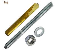BricoLoco Kit Taco químico monodosis con espárrago varilla, tuerca y arandela inoxidable. Cápsula química para anclaje en hormigón, piedra, hierro, suelo, techo, pared,… (20, M-10x130)