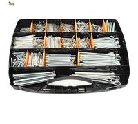 BricoLoco Maletín 491 piezas pasador aleta DIN 94 cincado. Surtido de medidas desde 1,6x16 hasta 10x90. 17 medidas distintas. Ejes, remolques, carrocerías, maquinaria agrícola.