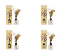 BricoLoco. Mikado decorativo boutiquet 50ml aroma ponía y rosa. Más cómodo y seguro que velas. Ambientador hogar, casa, habitación. Aroma fresco. Decoración. Aromaterapia. (4 uds)