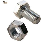 BricoLoco Pack 100 uds. Tornillo estantería con tuerca hexagonal métrica 8. Para estantería metálica ángulo ranurado. Largo 16 mm. M8. Zincado. Rosca completa. Tornillo DIN 933. Tuerca DIN 934.