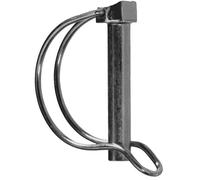 BricoLoco Pasador anilla centro eje - media luna. Pasador eje bulón acero cincado. Pasador de seguridad. Remolque. Pin liberación rápida. (10 uds. 7x50)