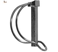 BricoLoco Pasador anilla centro eje - media luna. Pasador eje bulón acero cincado. Pasador de seguridad. Remolque. Pin liberación rápida. (5 uds. 6x40)
