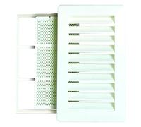 Bricoloco Rejilla de ventilación de plástico rectangular, tipo Shunt, con marco y mosquitera. Especial para baño y cocina. (3)