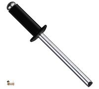 BricoLoco Remache negro tubular estándar Pop DIN 7337. Ciego. Cabeza redonda alomada de aluminio y vástago de acero. Industrial. (100, 4,8x16)