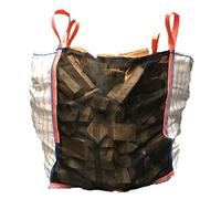 Bricoloco Saco Rafia grande ventilado para madera 90x90x90 cm. Big Bag Multiusos. Carga 1 Tm. Densidad 160 gsm. Bolsa grande con mosquitera para leña. BigBag 4 asas reforzadas 730 litros. (1)