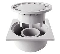 Bricoloco Sumidero sifonico vertical desagüe patio y terraza exterior PVC con rejilla extraible (25x25 cm)