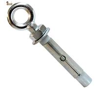 BricoLoco Taco anclaje metálico acero cincado de expansión con aro cerrado estampado. Para pared, techo, suelo, trx, toldo... (2, 10x70 (para broca 12 mm.))