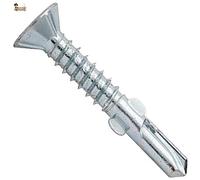 BricoLoco Tornillo alas autotaladrante para la unión de madera con metal. Para la colocación de madera sobre soportes metálicos sin taladro previo. (100, 4,8x38)