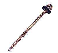 BricoLoco Tornillo fijación panel sándwich a estructuras, soportes o vigas de hierro o metálicas. Autotaladrante. Arandela de goma (5,5/6,3x115-16)