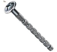 BricoLoco Tornillo tirador multicorte. Para tiradores de cajón o puerta. M-4x45 mm. de largo. Cortable a 20 - 25 - 30 - 35 ó 40 mm. Acero cincado. (1000)