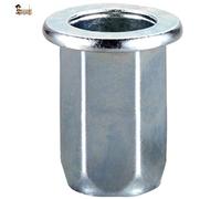 BricoLoco Tuerca remachable M4-M10 Antirotación. Remache roscado. Hexagonal cincada. Varias medidas y envases. (25, Métrica 6)