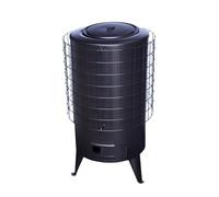 BRICOMIRAS - Estufa de Leña Grande Vitrificada Negra | Calor Hogar hasta 70m² | Fabricada en España, Metal