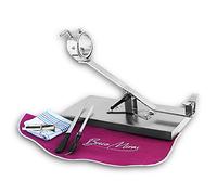 BRICOMIRAS JAMONERO BASCULANTE Giratorio Acero Inoxidable SIN PINCHO, Regalo Pinza Arcos + Cuchillo JAMONERO + CHAIRA + CUBREJAMÓN (Burdeos) + PAÑO, Soporte JAMONERO Ideal Uso DOMÉSTICO Y Profesional