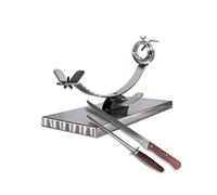 BRICOMIRAS JAMONERO Modelo MOJÁCAR BALANCÍN Giratorio DE Acero Inoxidable AISI-304, Regalo Cuchillo + CHAIRA Soporte JAMONERO