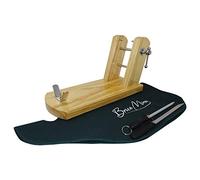 BRICOMIRAS - Jamonero Modelo Rioja en Madera de Pino | Incluye Cuchillo y Chaira | Ideal para Cortar Jamones, Natural, Cubrejamón Verde