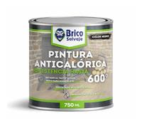 BRICOSALVAJE Pintura Anticalórica Negra 600 ºC, 750 ml, Alta Temperatura para Chimeneas, Estufas, Barbacoas, Calderas y Metal, Anticorrosiva