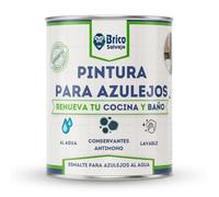 BRICOSALVAJE Pintura para Azulejos Cocina y Baño al Agua SATINADO | Sin Imprimación | Lavable | Gran dureza (Blanco Alpino, 750 ML)