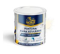 BRICOSALVAJE Pintura para Azulejos de Baño y Cocina SATINADO Premium, alta resitencia, lavable, fácil aplicación (ARROZ, 0,75 Litros)