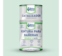 BRICOSALVAJE Pintura para Bañeras Acabado Brillante Dos Componentes 600+150 ML | Fácil Aplicación | Acabado Cerámico (Verde Claro Crawford)