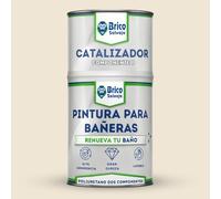BRICOSALVAJE Pintura para Bañeras Acabado Mate | Poliuretano 2 Componentes 600+150 | Renueva tu Bañera sin Obras | Fácil Aplicación con Rodillo o Brocha en Baños Interiores (Beige Claro Scarlett)