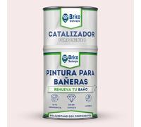 BRICOSALVAJE Pintura para Bañeras Acabado Mate | Poliuretano 2 Componentes 600+150 | Renueva tu Bañera sin Obras | Fácil Aplicación con Rodillo o Brocha en Baños Interiores (Rosa Claro Marilyn)